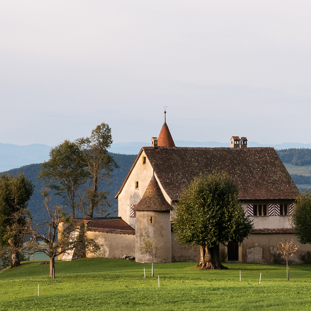 Chateau in der Schweiz mit Yoga Equipment von hejhej ausgestattet