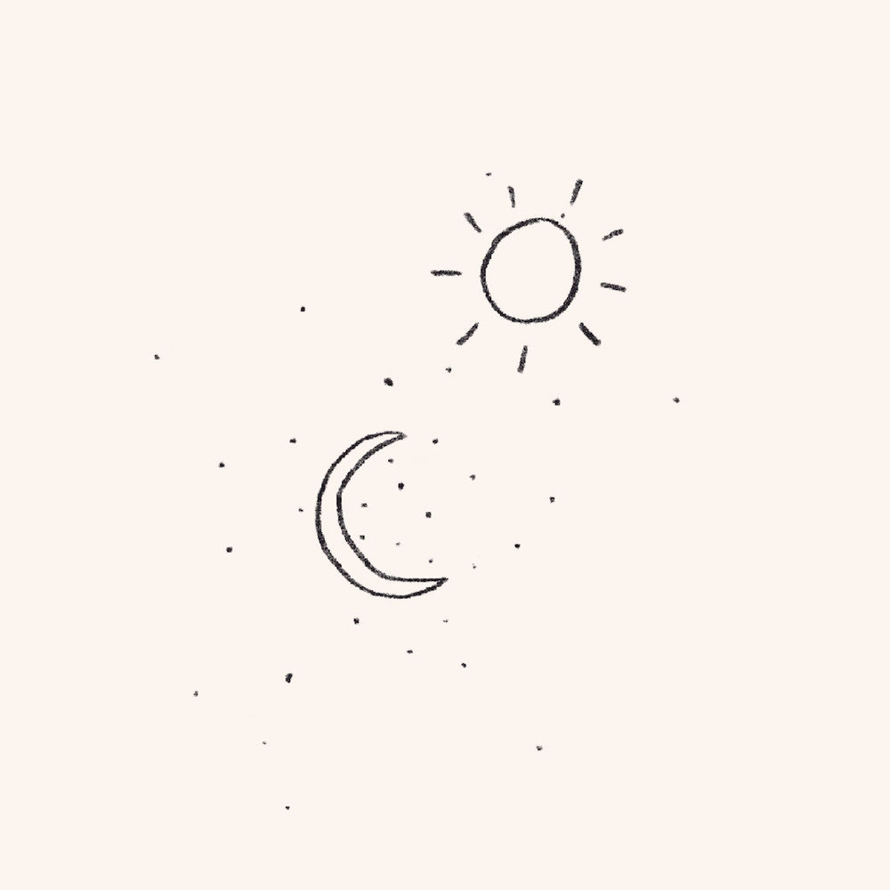 Sonne und Mond als Darstellung einer langen Nutzungsdauer der ersten closed-loop Yogamatte