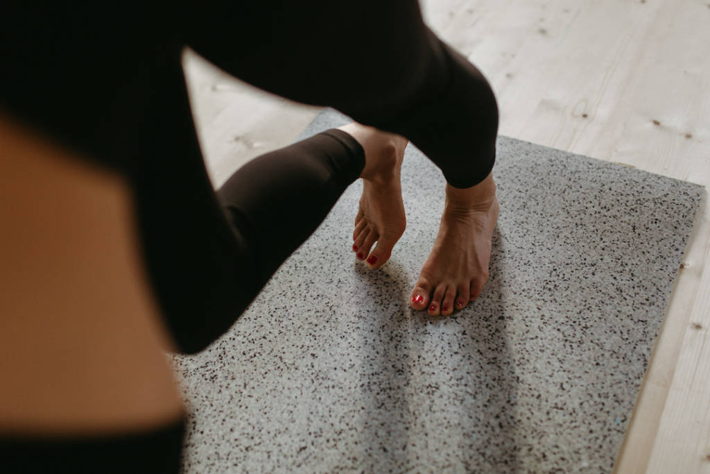 Die erste recycelte Yogamatte ist einzigartig in der Optik - jede Matte ist ein Unikat