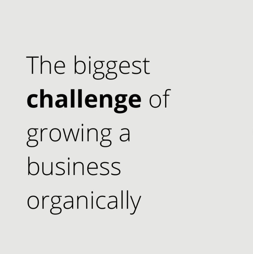 Instagrambeitrag The biggest challenge of growing a business organically